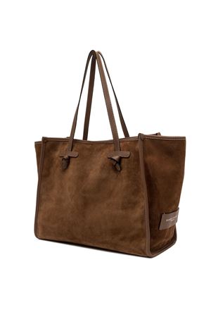 Marcella shopping bag brown suede leather GIANNI CHIARINI | BS8990CMPL14275